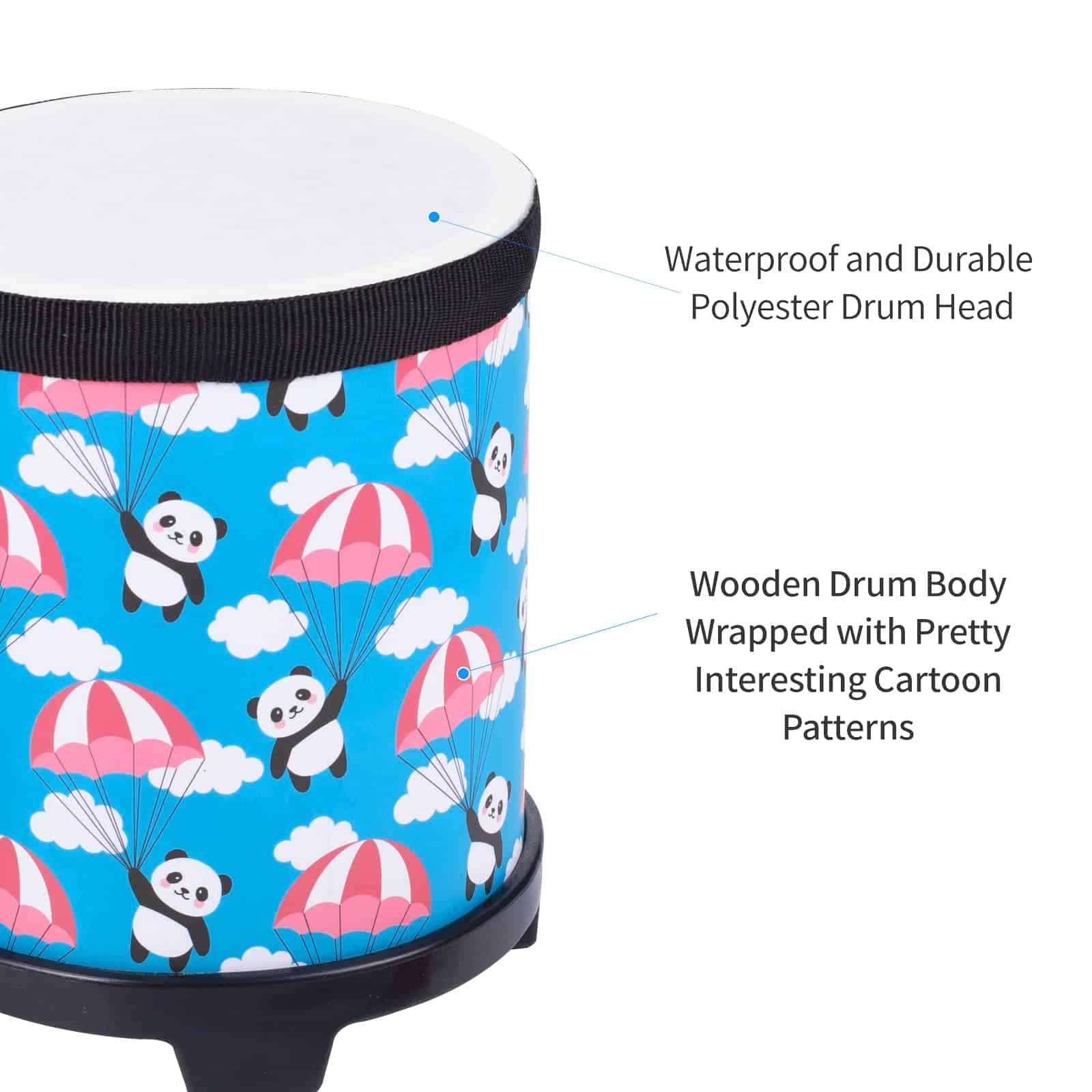 Set de tambores de suelo bongo para niños: Instrumento de - Imagen 3