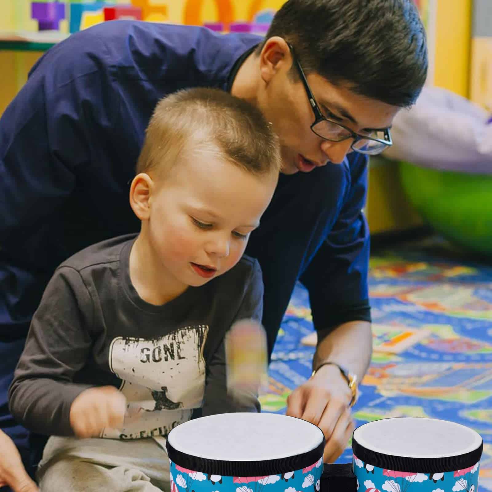 Set de tambores de suelo bongo para niños: Instrumento de - Imagen 9