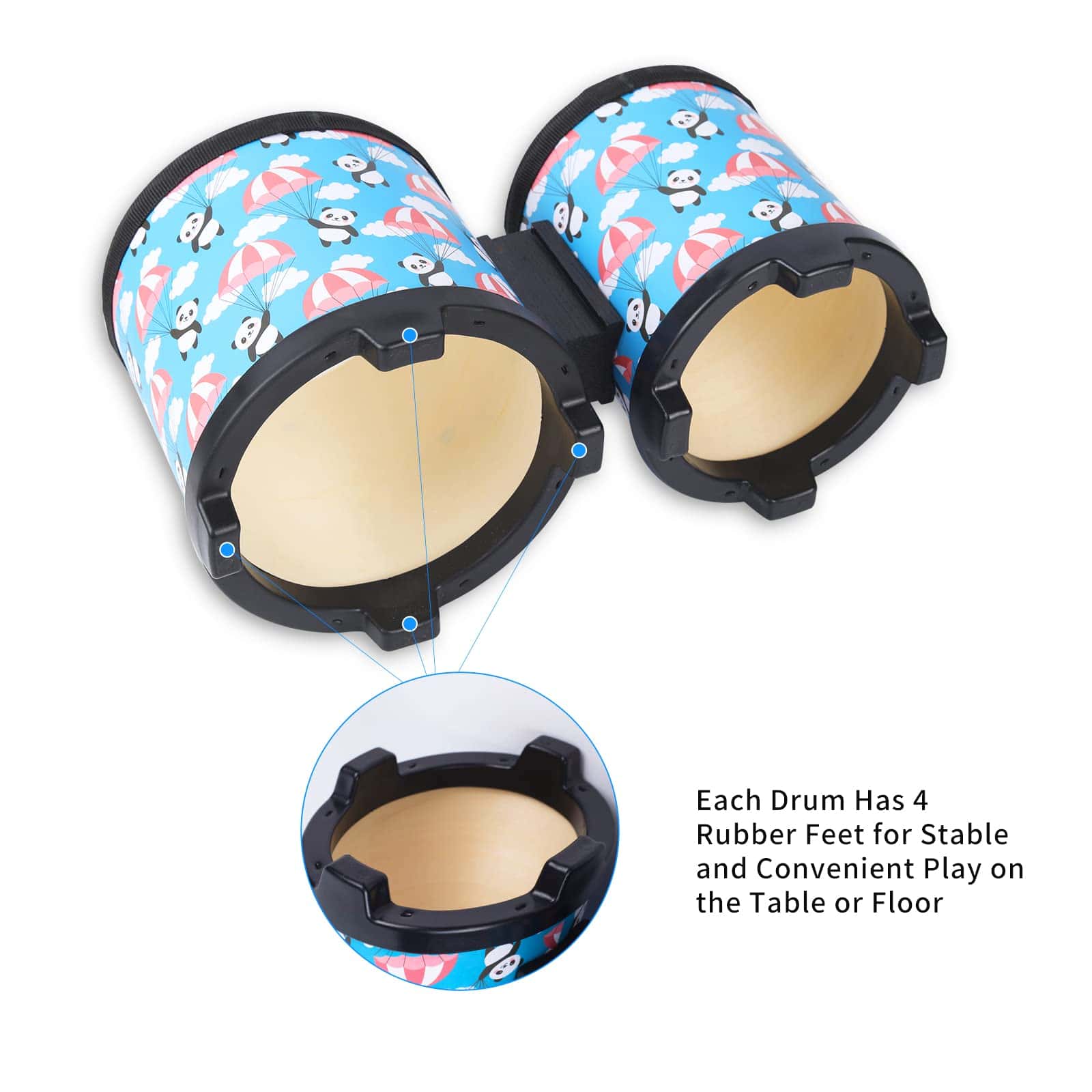 Set de tambores de suelo bongo para niños: Instrumento de - Imagen 4