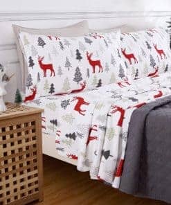 Juego de sábanas de franela de Navidad CAROMIO para cama