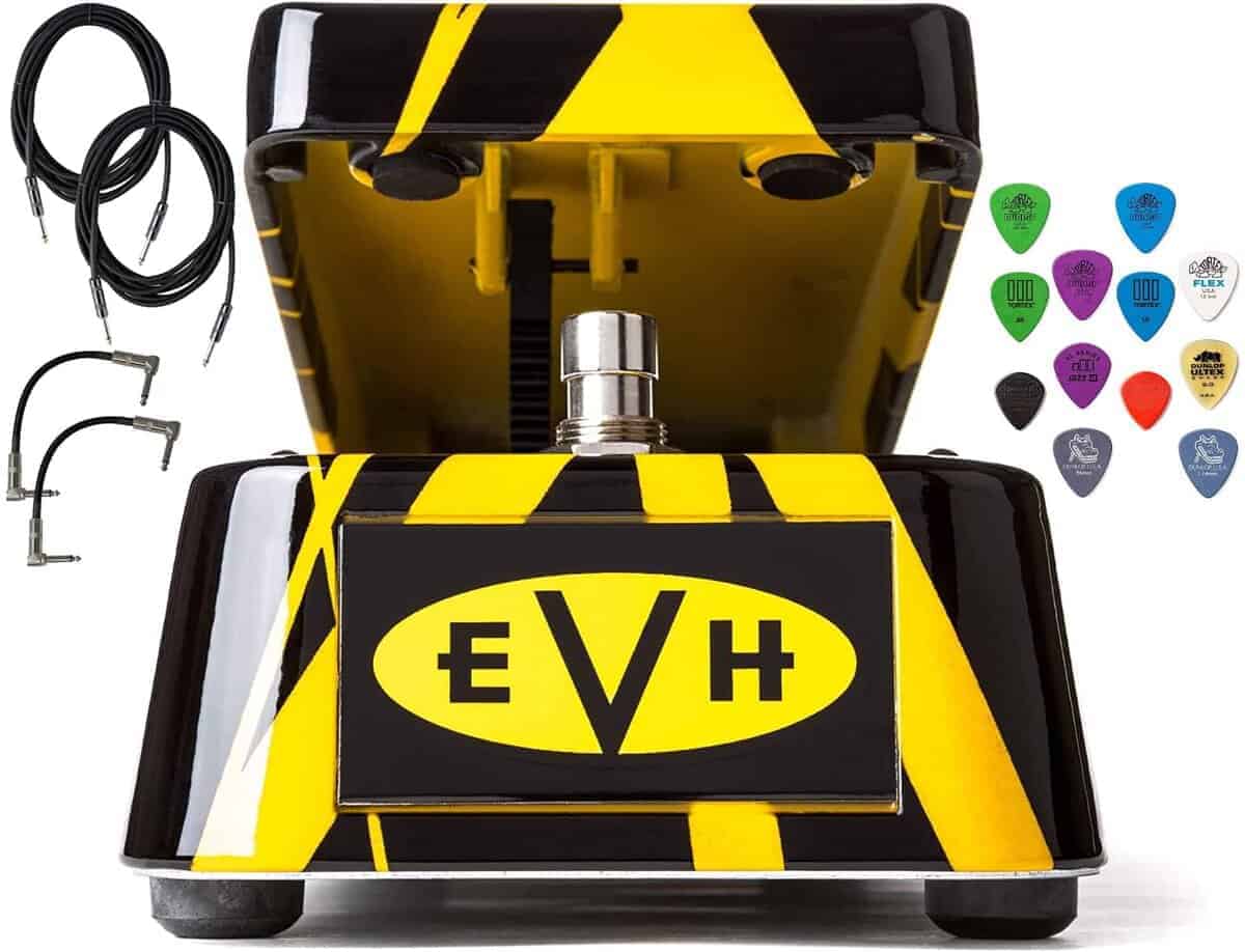 Pedal Wah Signature Dunlop EVH95 con Bundle de 2 Cables de
