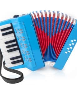 Acordeón, 17 Teclas Acordeón de Piano para Niños 8 Bajos