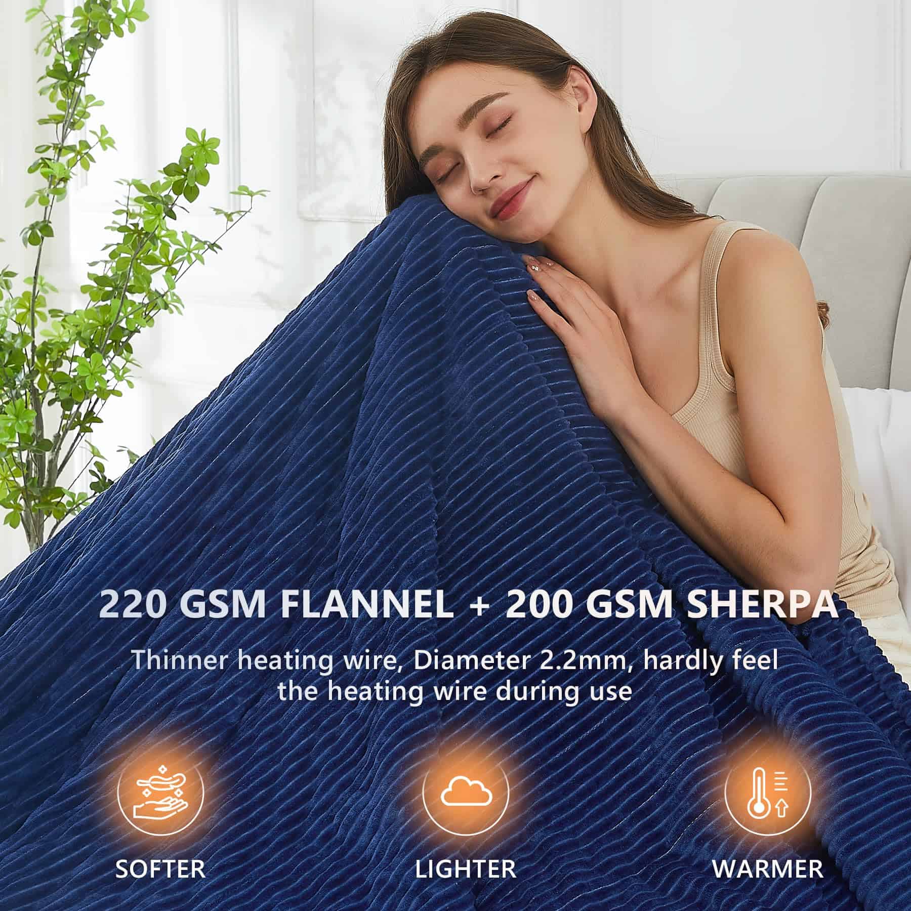 Manta Eléctrica Homemate - 50"x60" Manta Calefactora con - Imagen 3