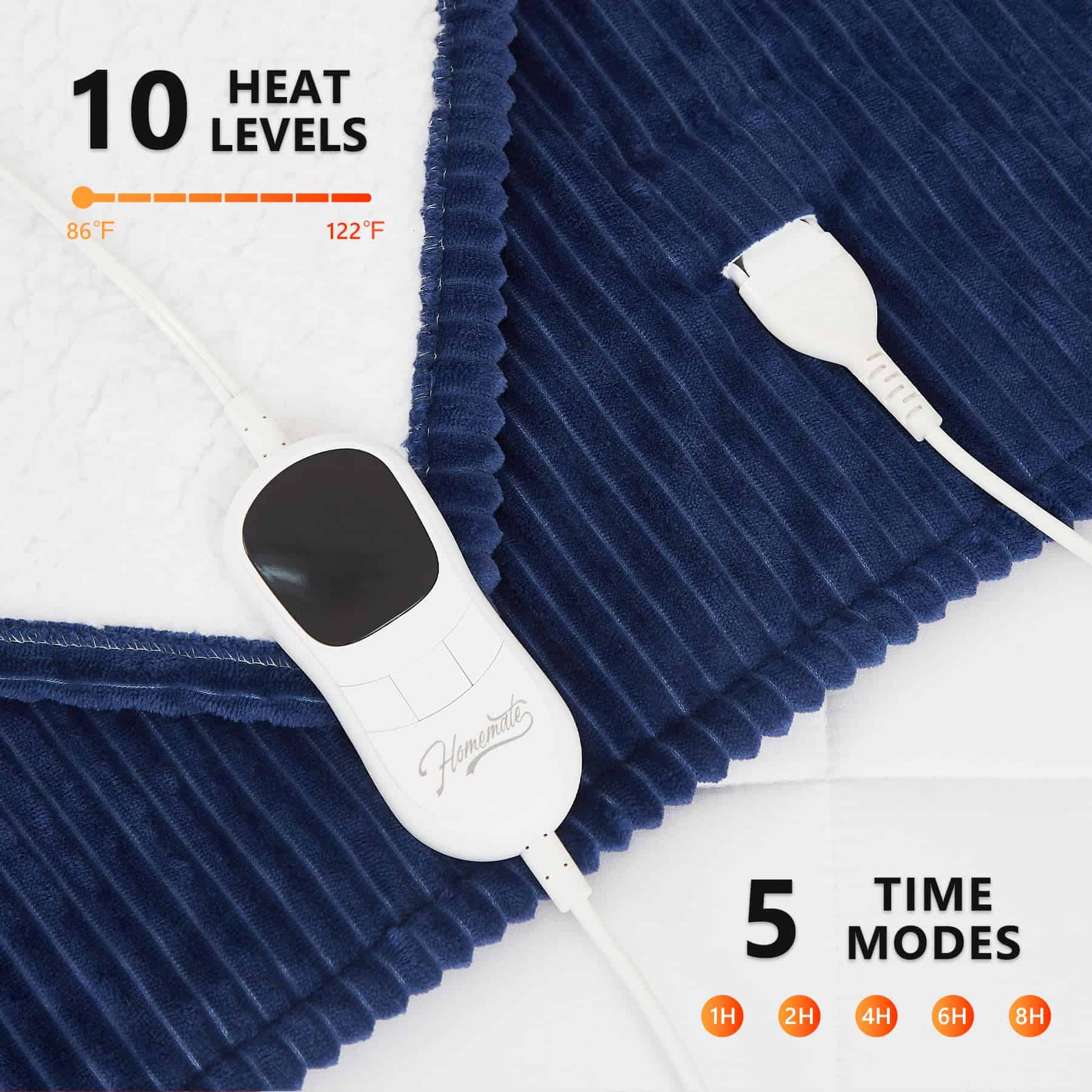 Manta Eléctrica Homemate - 50"x60" Manta Calefactora con - Imagen 4