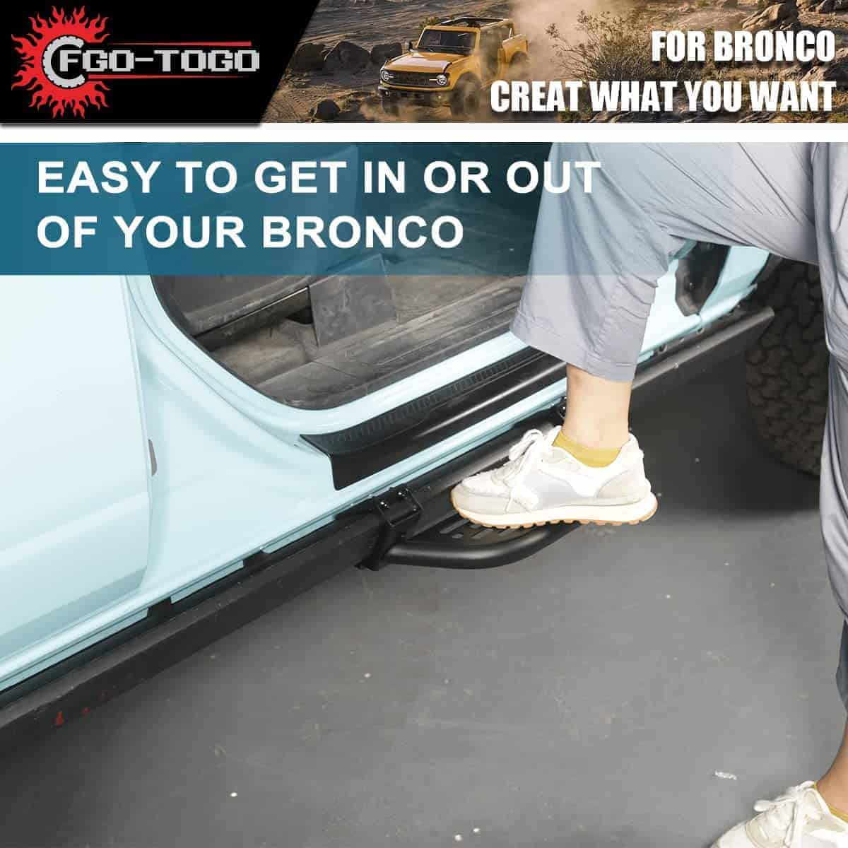 Fgo-togo Pasos Laterales para Accesorios Ford Bronco 2021 - Imagen 5