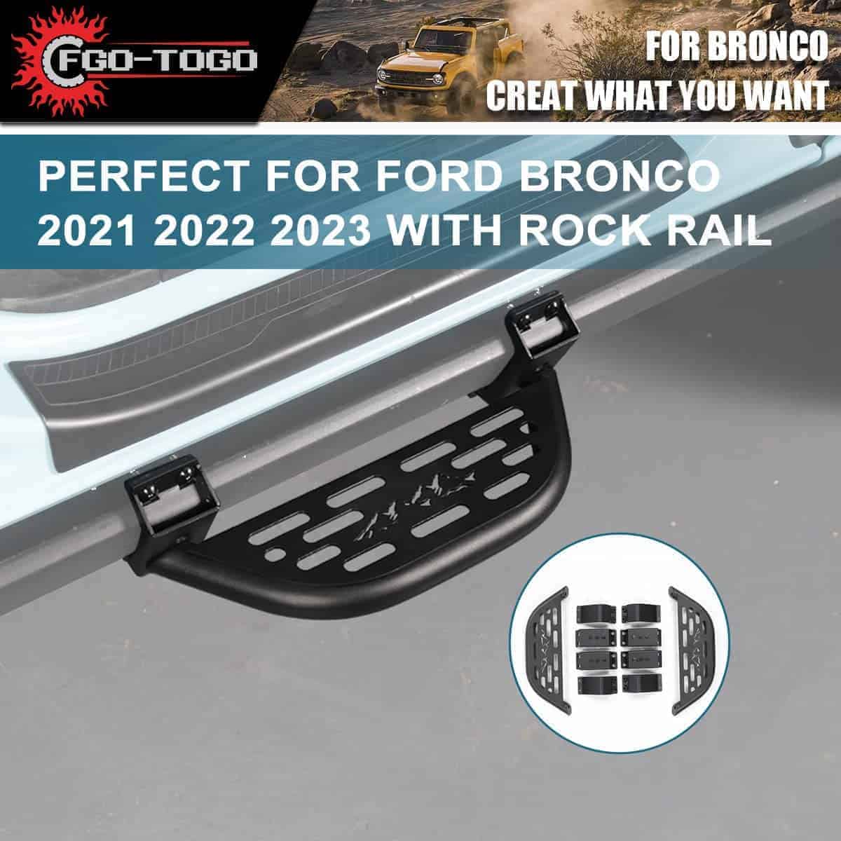 Fgo-togo Pasos Laterales para Accesorios Ford Bronco 2021 - Imagen 7