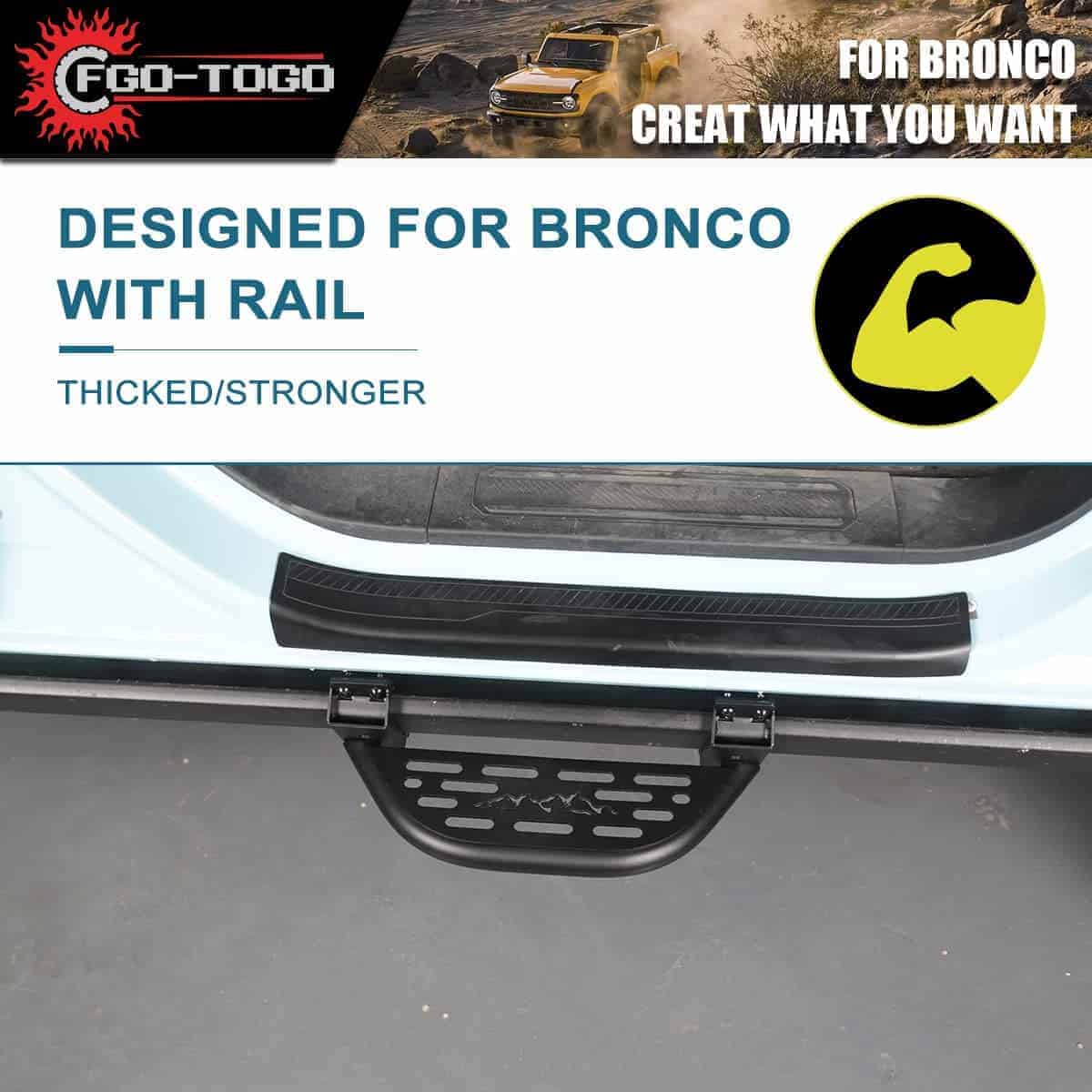 Fgo-togo Pasos Laterales para Accesorios Ford Bronco 2021 - Imagen 3