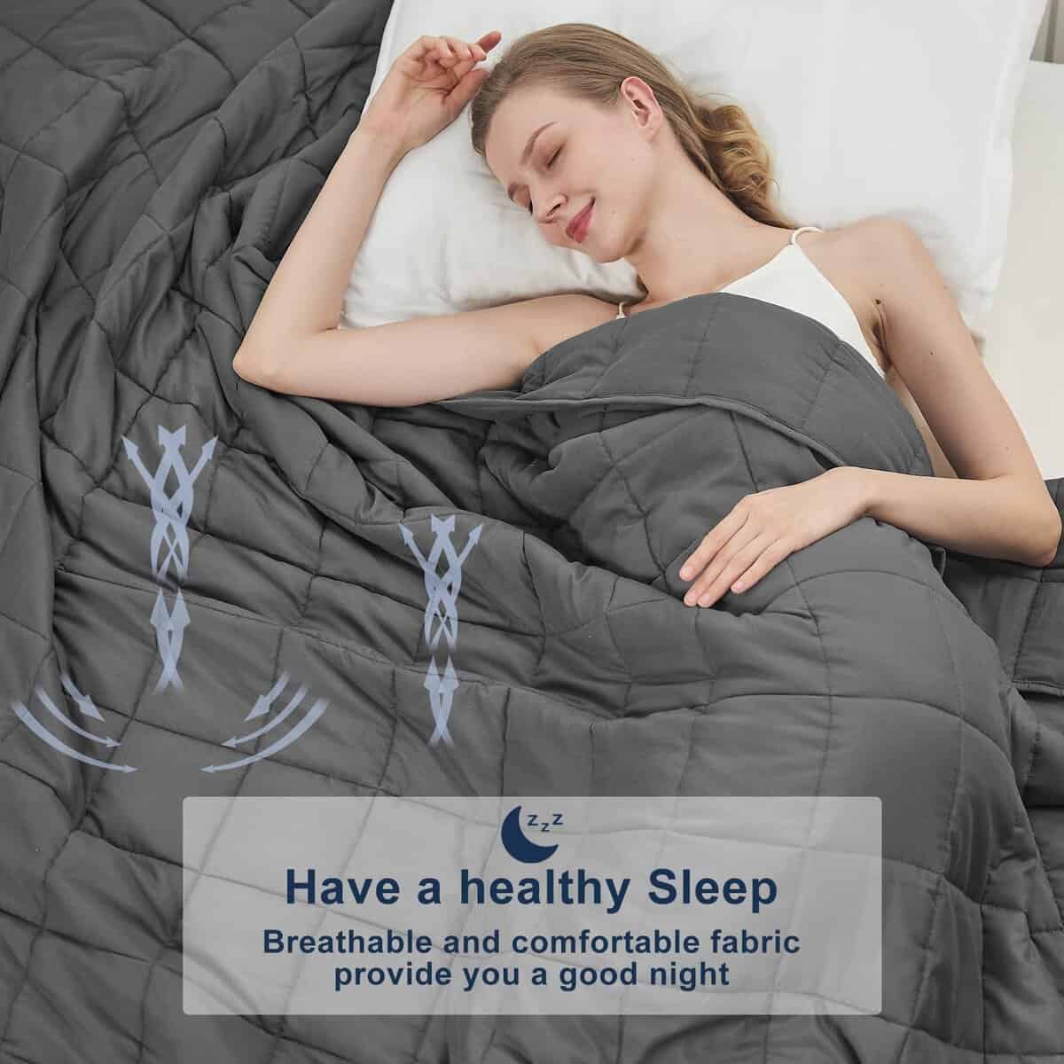 Manta Ponderada para Adultos (20lbs, 80"x87" -Gris - Imagen 5