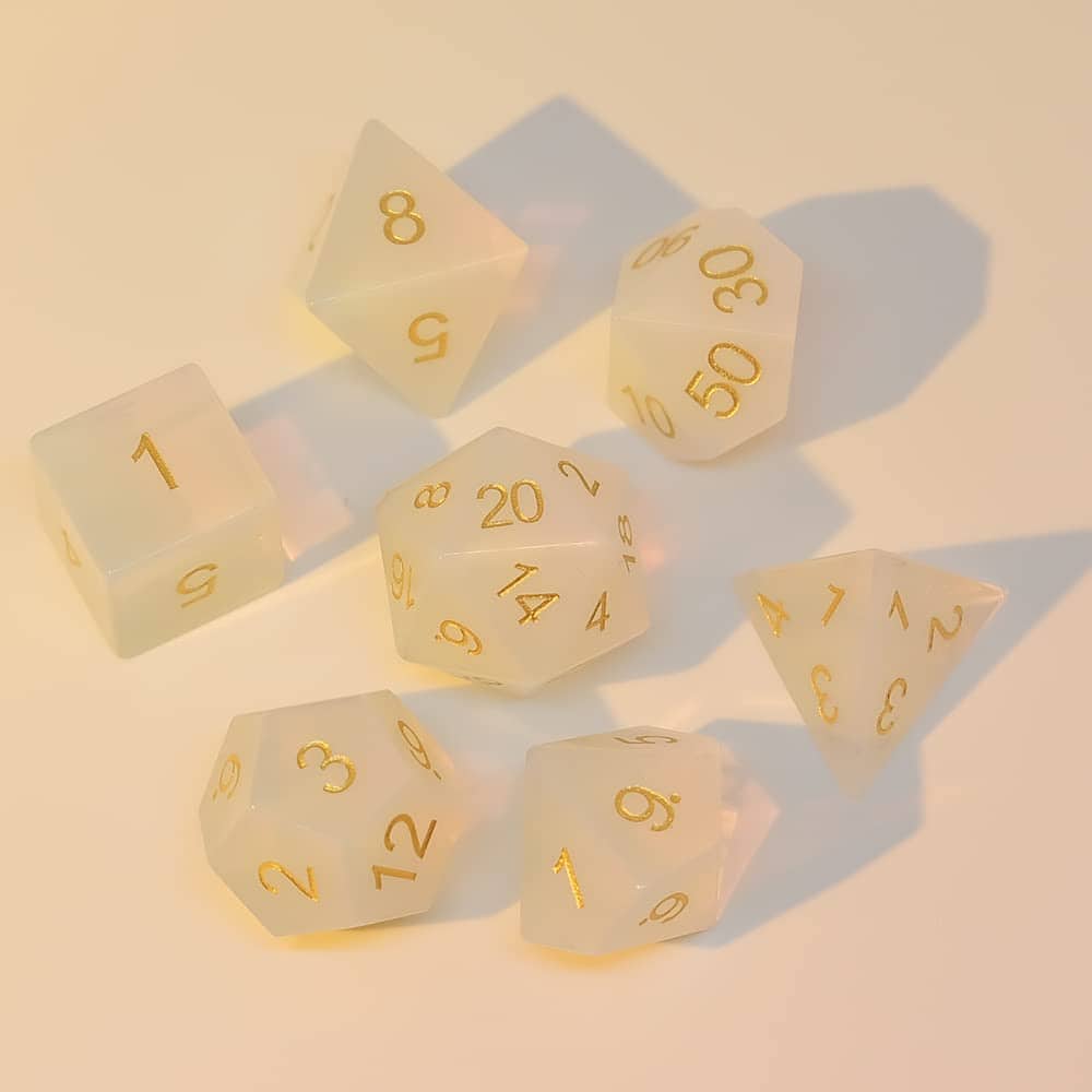 Conjunto de 7 dados de Opalita para D&D, juego de dados de - Imagen 9