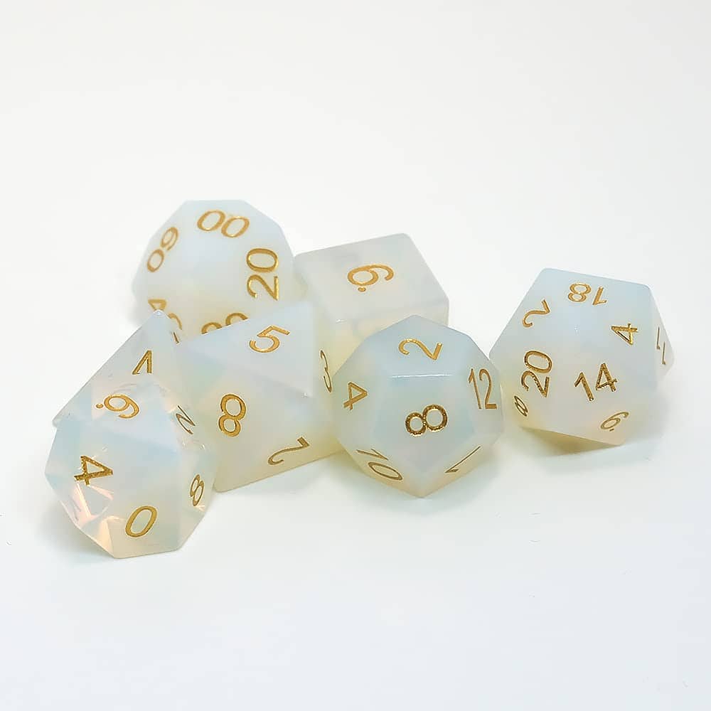Conjunto de 7 dados de Opalita para D&D, juego de dados de - Imagen 8