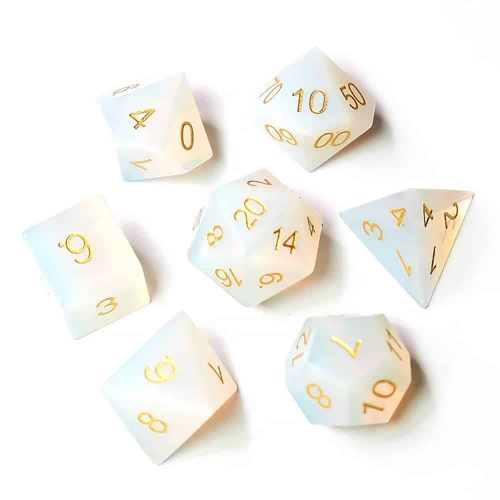 Conjunto de 7 dados de Opalita para D&D, juego de dados de