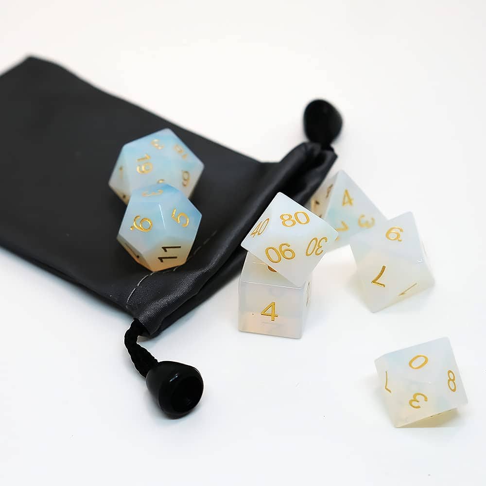 Conjunto de 7 dados de Opalita para D&D, juego de dados de - Imagen 6