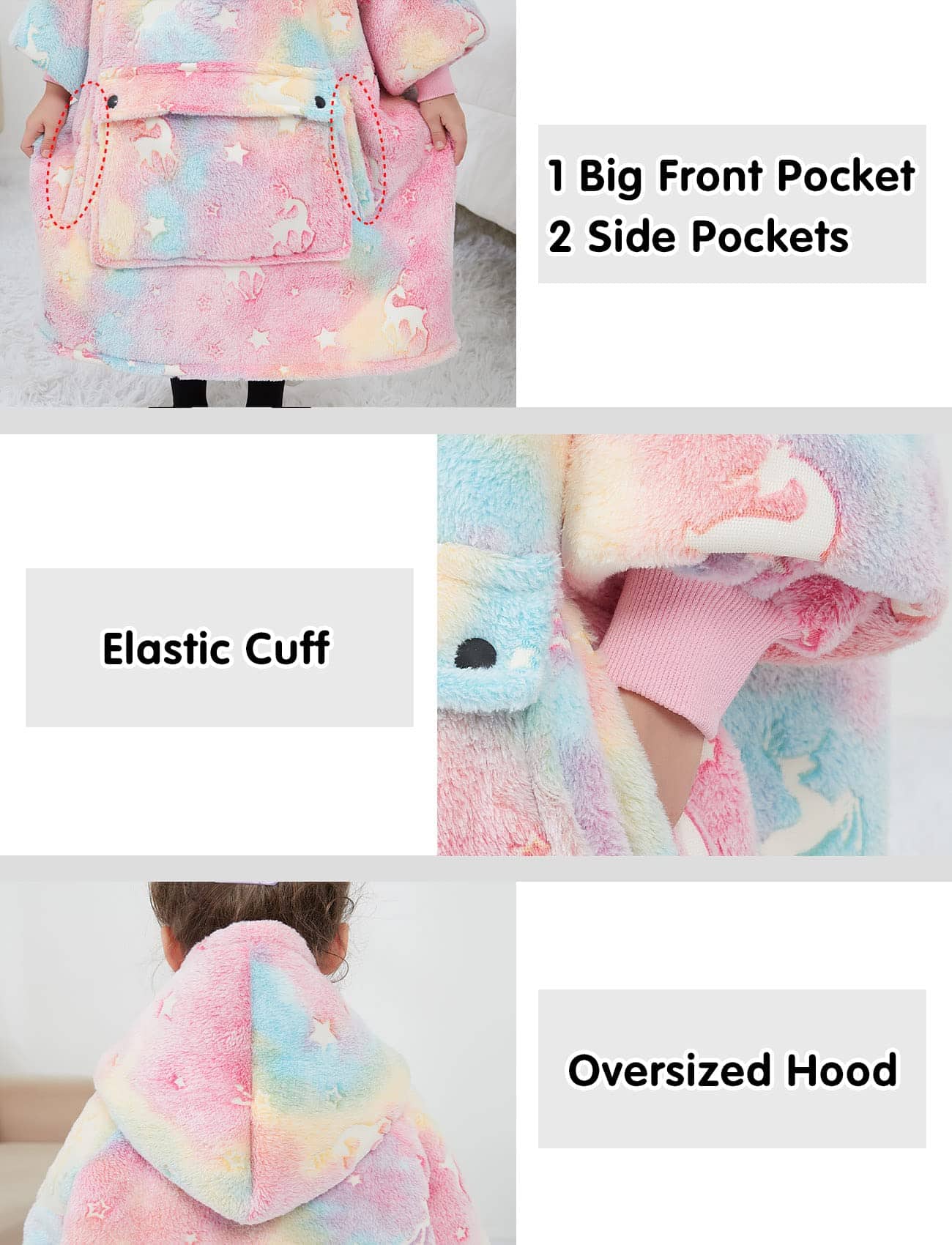 NOUKOW Manta con Capucha Comodidad para Niños - Manta - Imagen 5