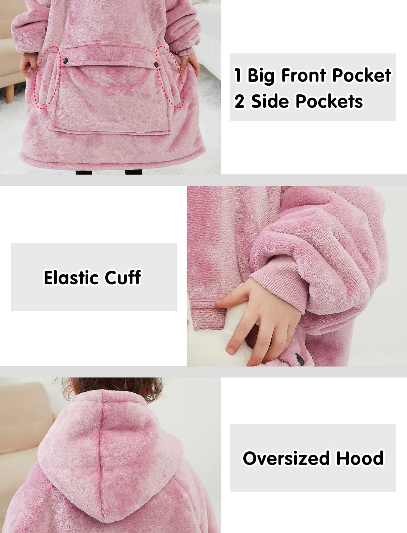 NOUKOW Cobija con Capucha para Niños Manta Suéter para - Imagen 5