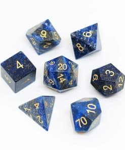 Juego de Dados de Gema Natural de Lapislázuli 7 Piezas D&D