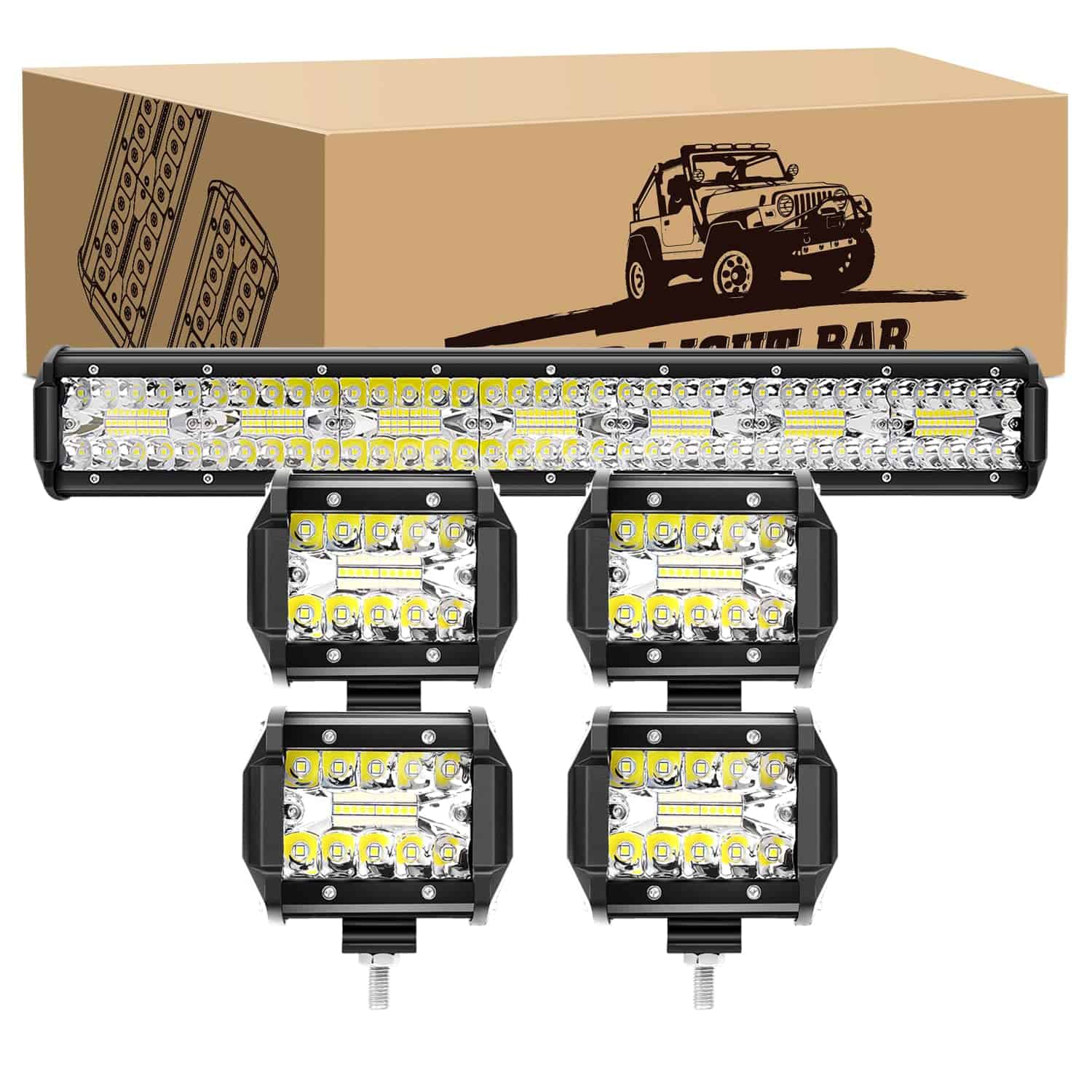 GOOACC 4Pcs 4 pulgadas 60W Cubo Luces LED de niebla Luces