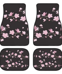 Juego de 4 Tapetes para Automóvil con Estampado de Flores