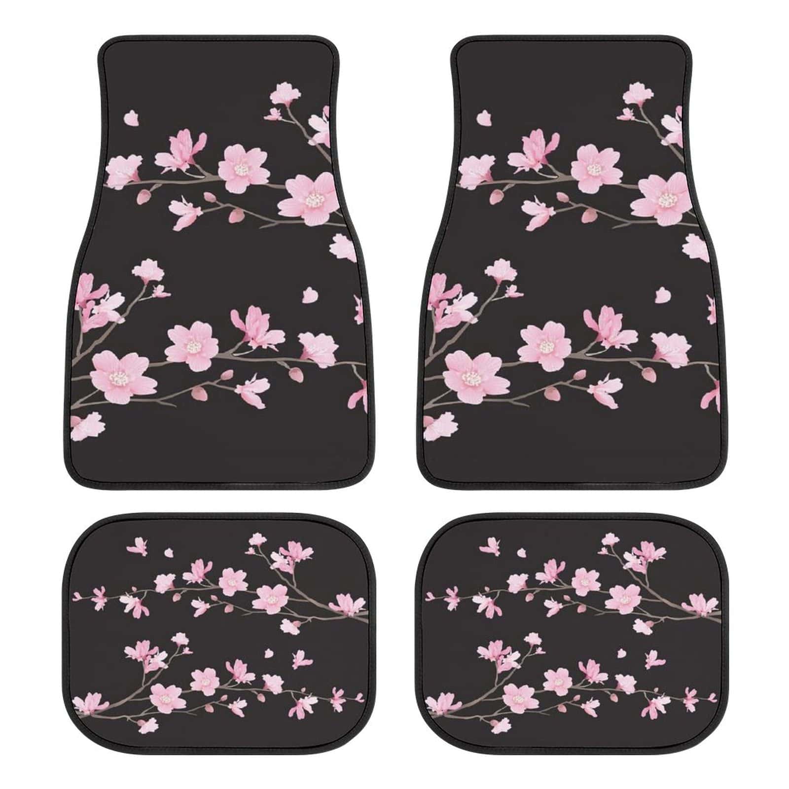 Juego de 4 Tapetes para Automóvil con Estampado de Flores