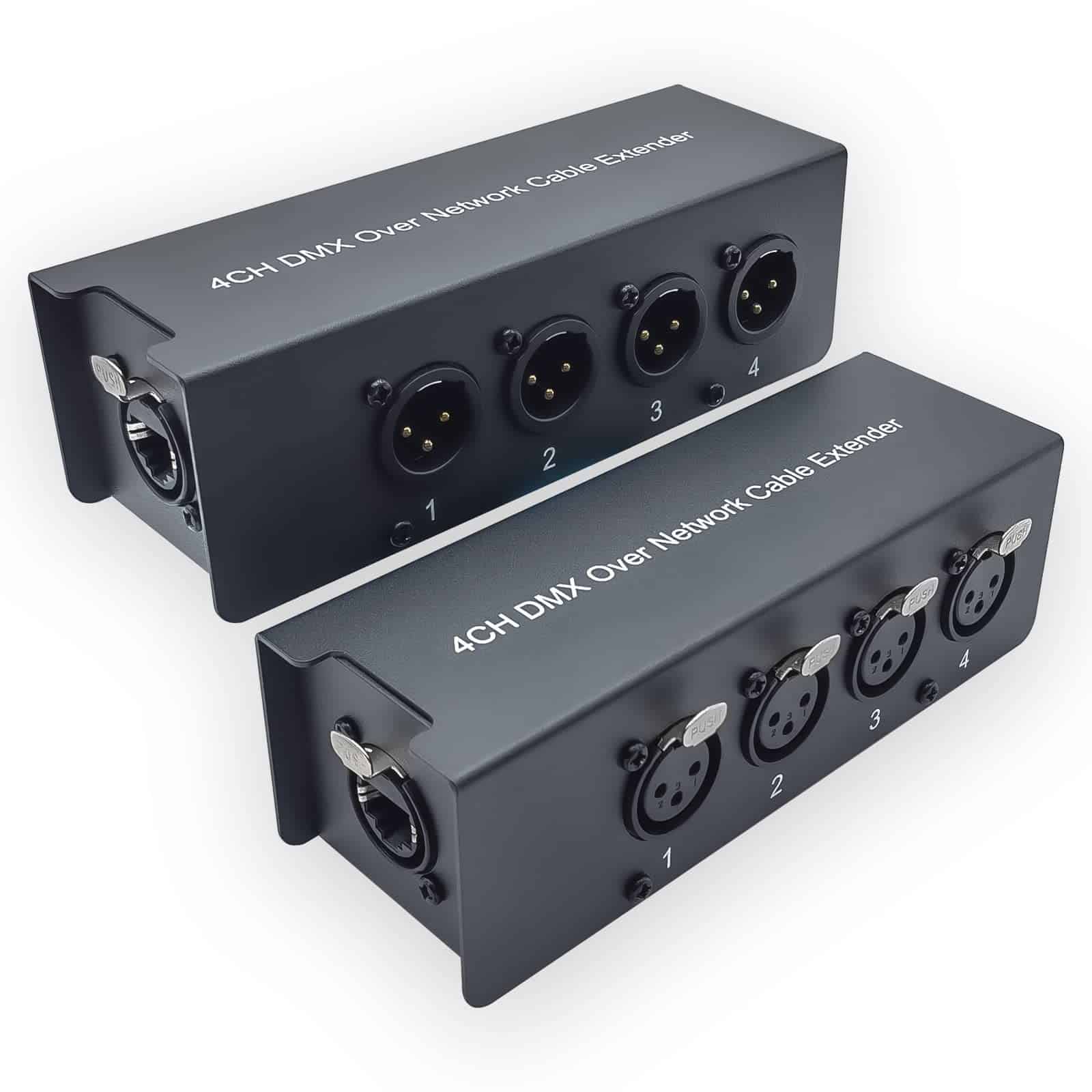 LVY 4 Channel DMX Over Network Cable Extender 3-Pin XLR