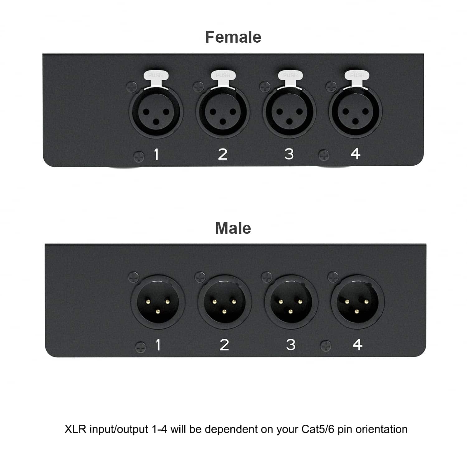 LVY 4 Channel DMX Over Network Cable Extender 3-Pin XLR - Imagen 3