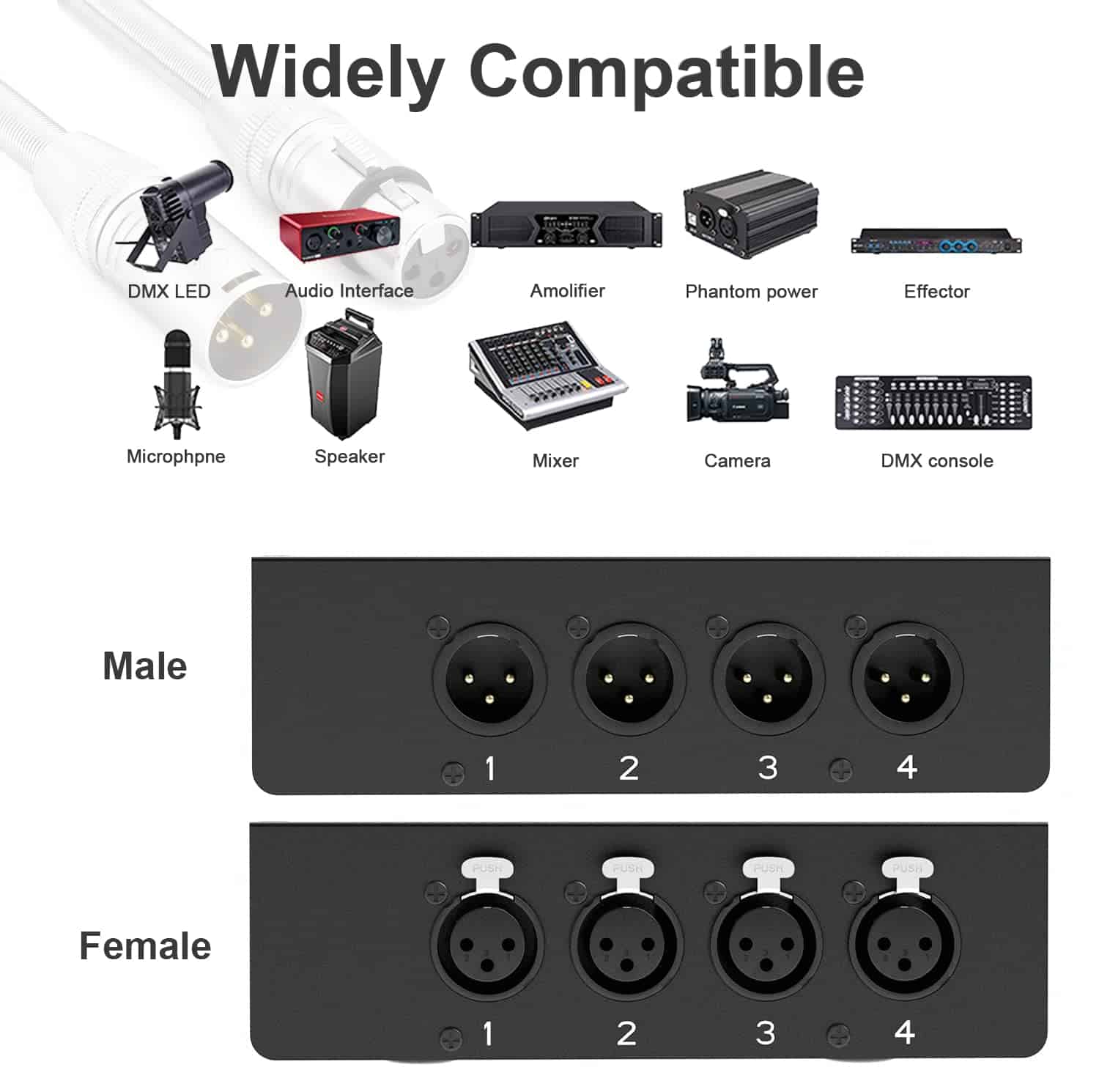 LVY 4 Channel DMX Over Network Cable Extender 3-Pin XLR - Imagen 6