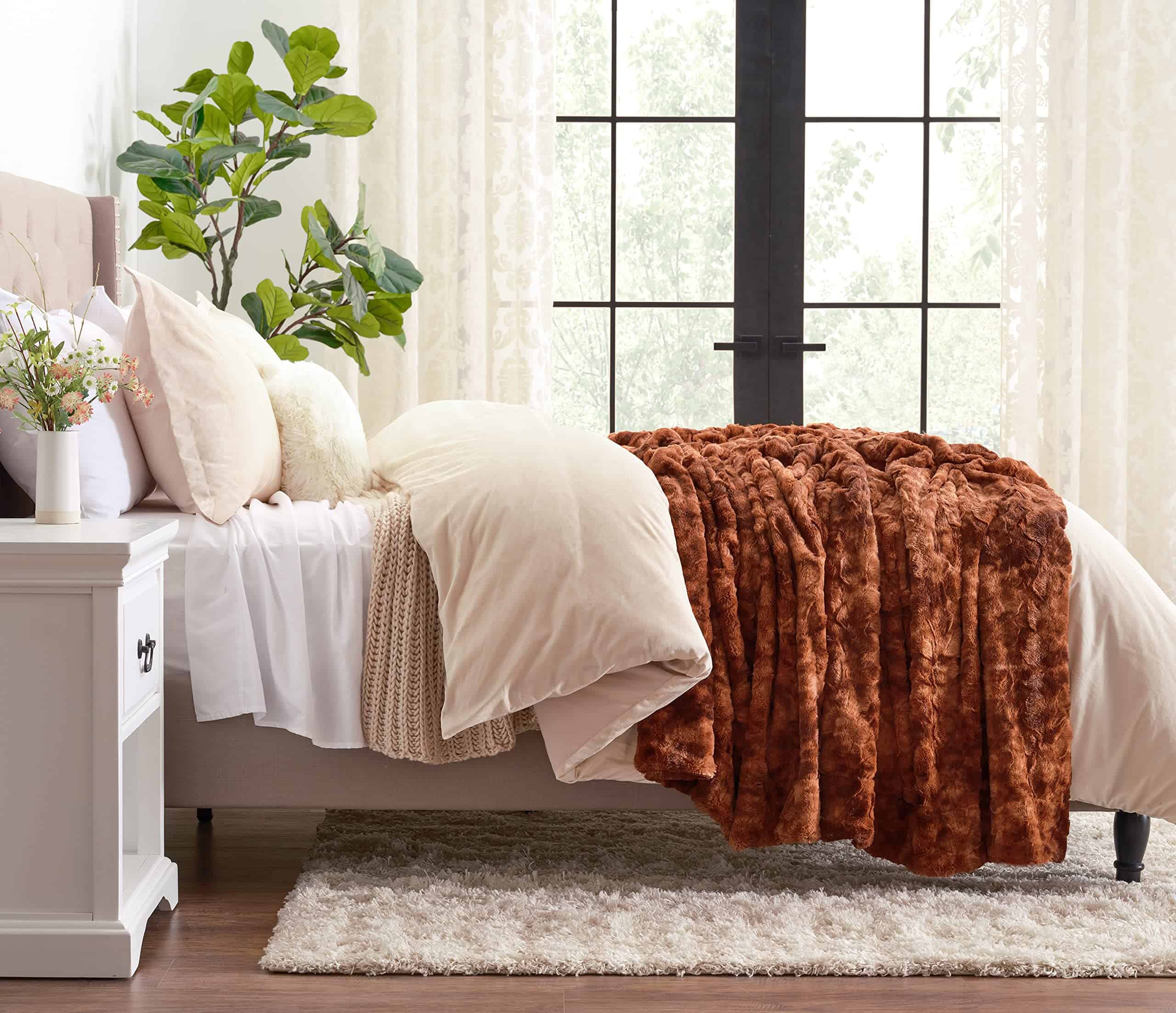 Manta de piel sintética doble premium Chanasya con diseño - Imagen 4