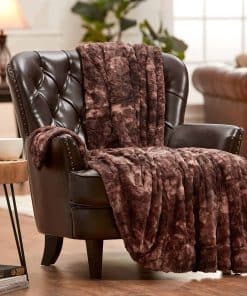 Manta de piel sintética de lobo de doble cara de Chanasya -