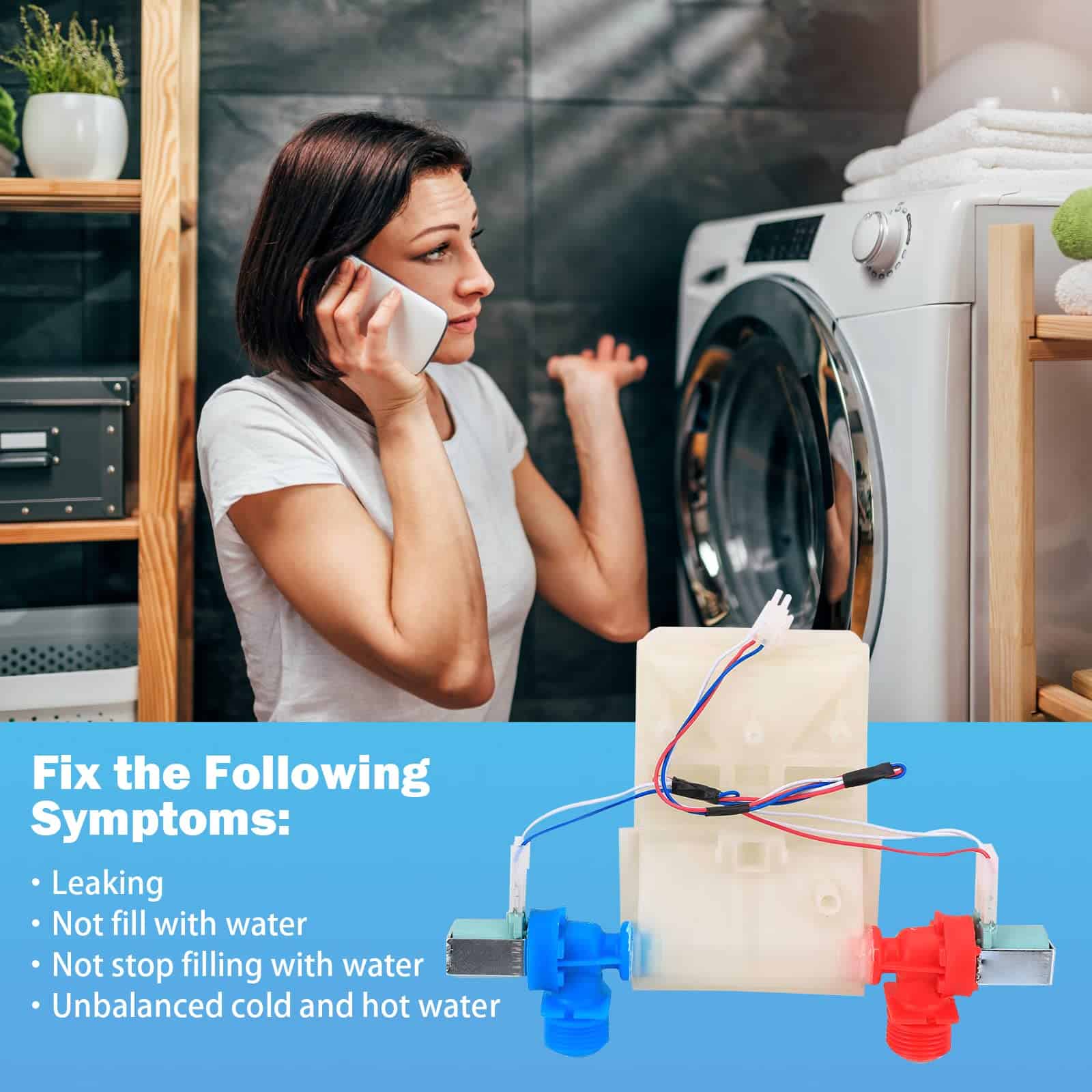 Válvula de entrada de agua para lavadora de repuesto - Imagen 7