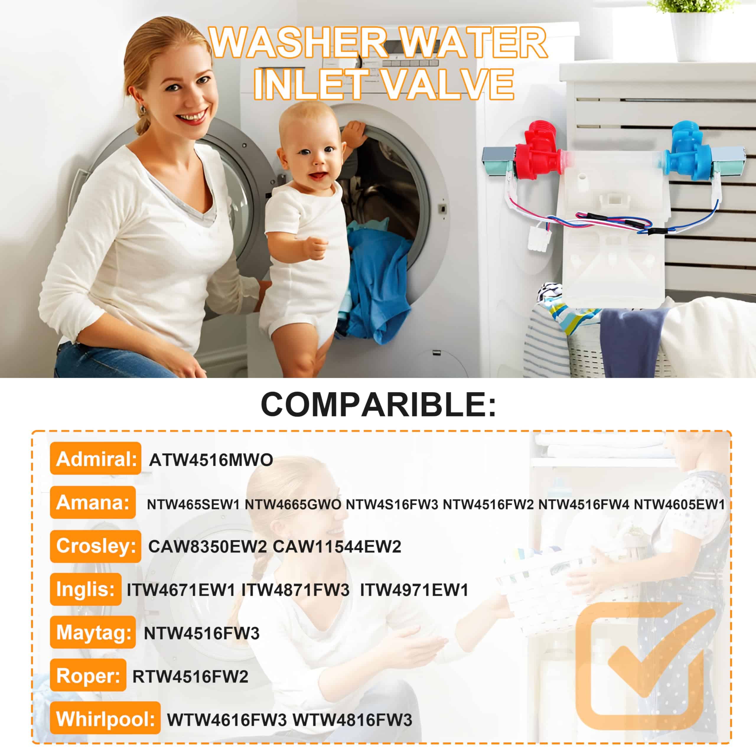 Válvula de entrada de agua para lavadora de repuesto - Imagen 6