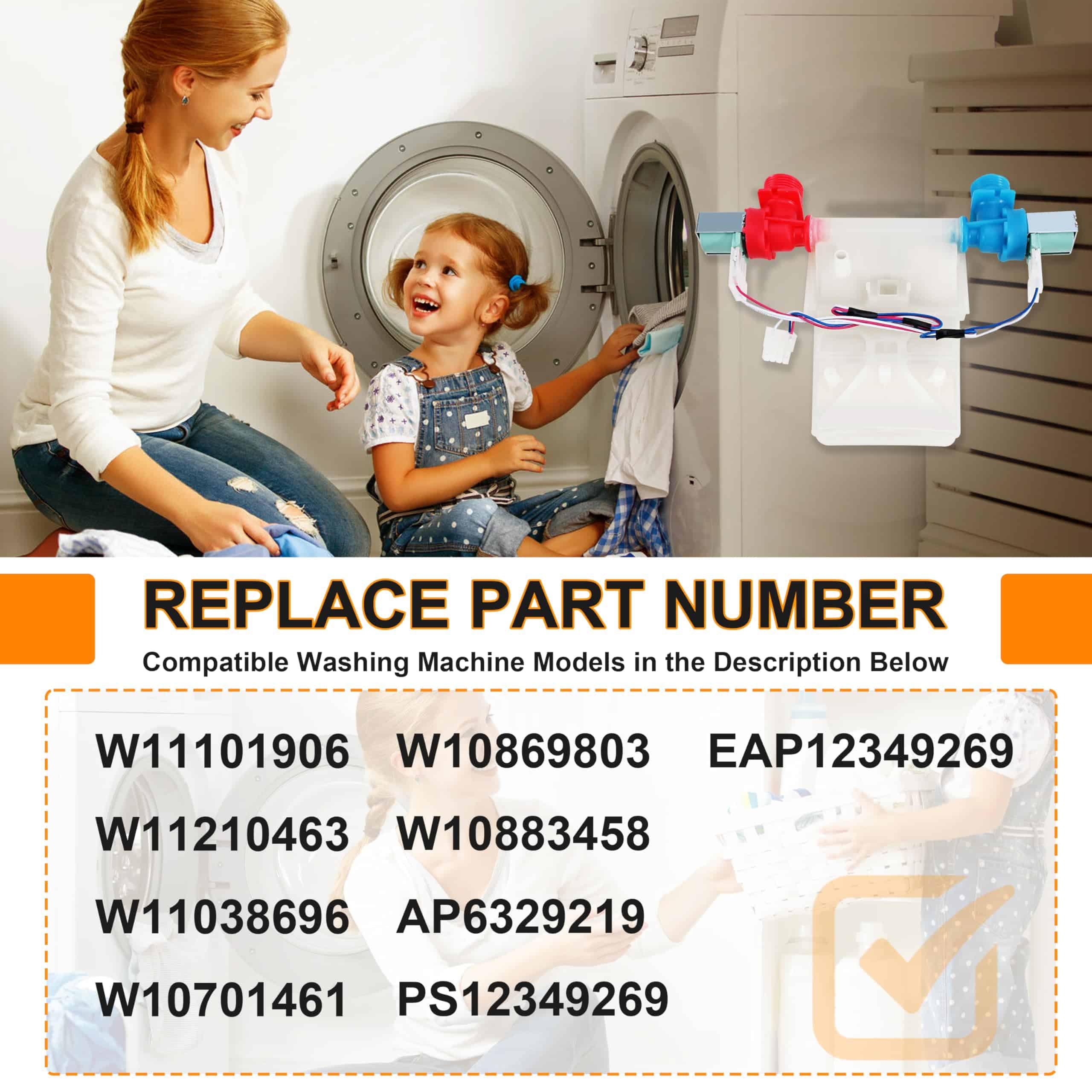 Válvula de entrada de agua para lavadora de repuesto - Imagen 5