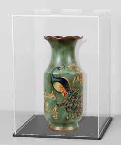 HEMYLU Caja de Acrílico con Base de Negro Mate, Vitrina de