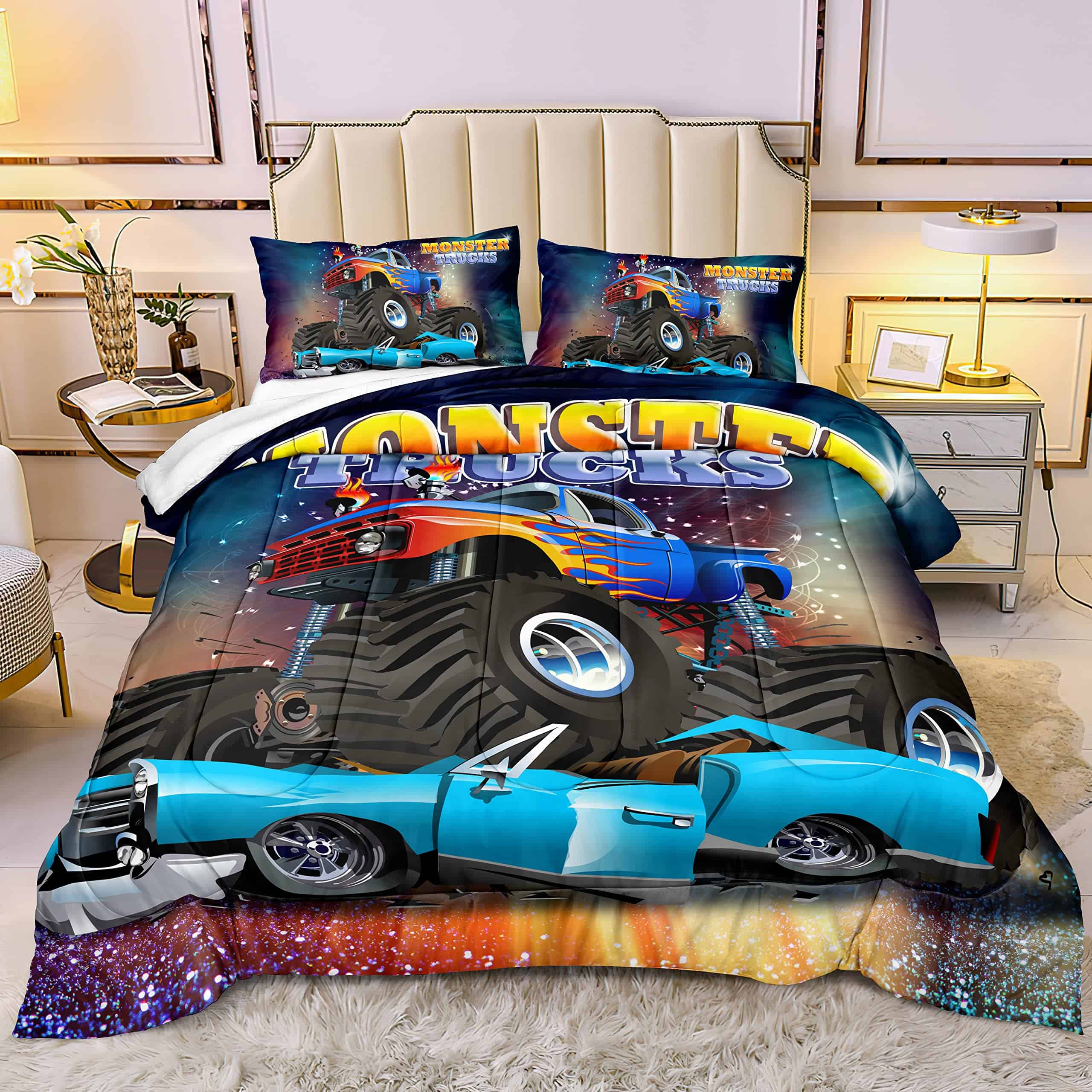 Edredón 3D de Camioneta Monstruo Loca de Freestyle DYcolor,