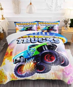 Juego de Edredón de Carreras de Camiones Monstruo Locos en