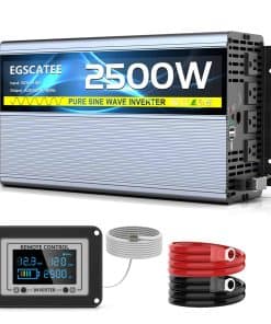Inversor de Onda Sinusoidal Pura EGSCATEE 2500W 12V DC a