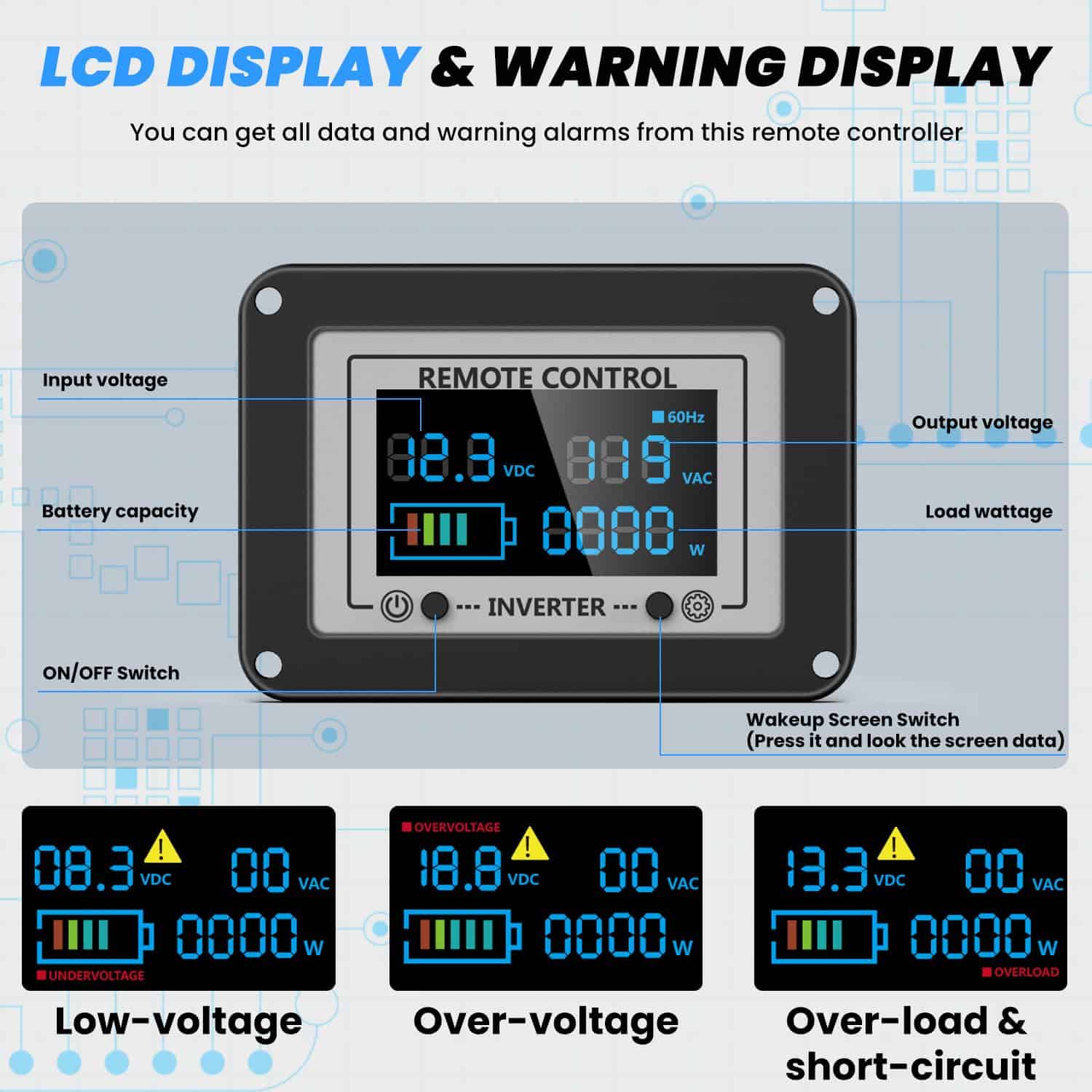 Inversor de Onda Sinusoidal Pura EGSCATEE 2500W 12V DC a - Imagen 4
