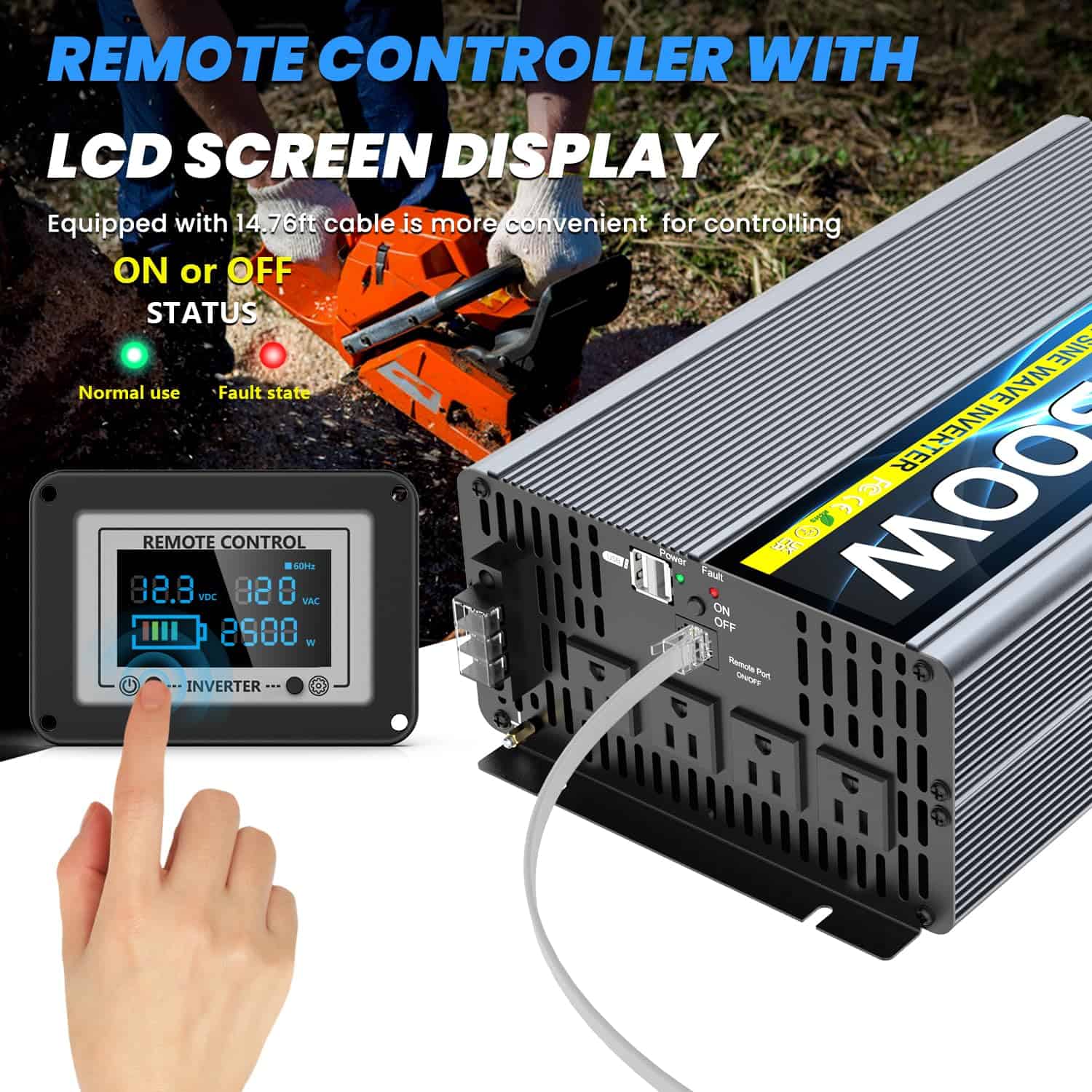 Inversor de Onda Sinusoidal Pura EGSCATEE 2500W 12V DC a - Imagen 3