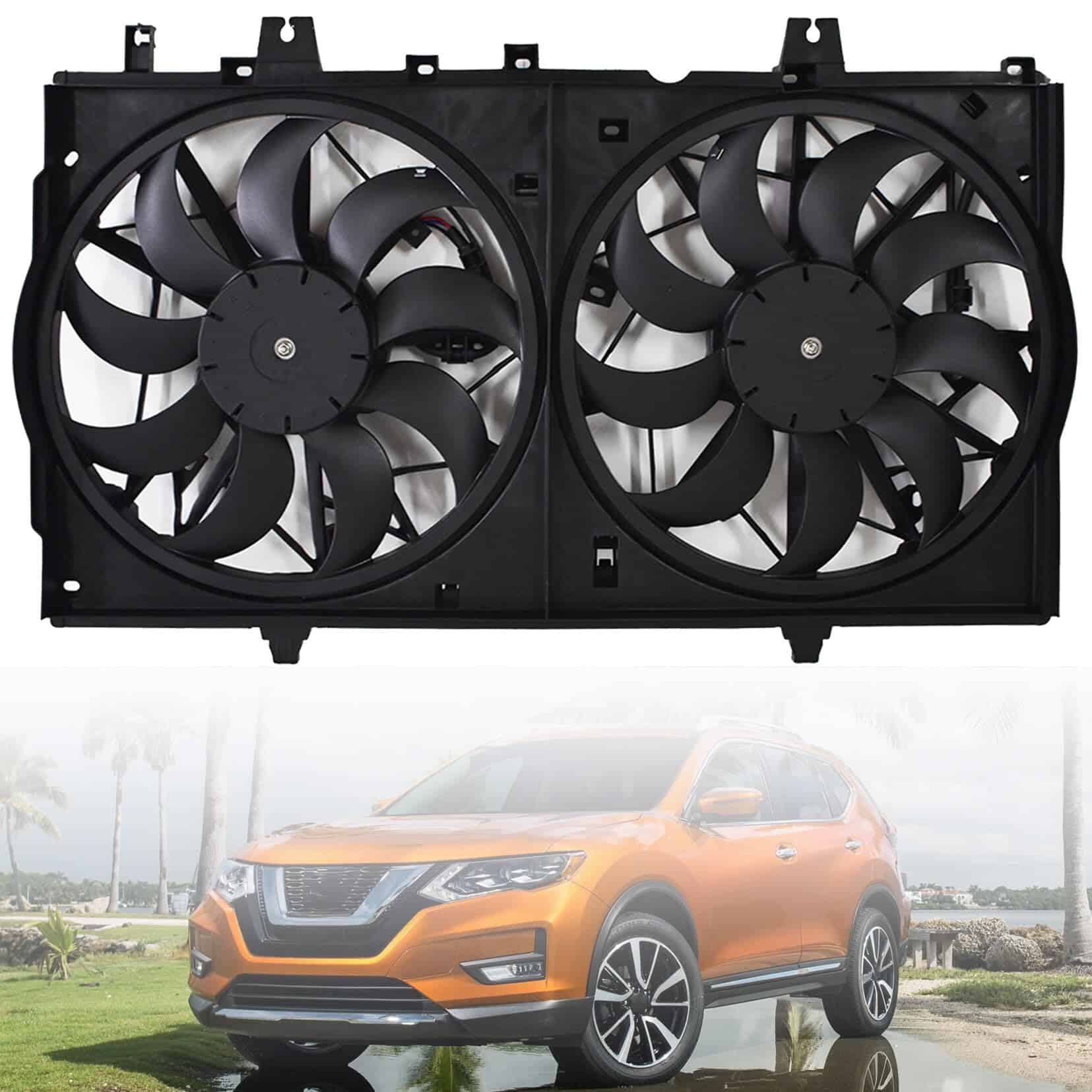 Ensamble de Ventilador de Radiador y Condensador Dual