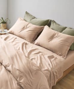 Juego de sábanas de color sólido de lujo Eikei 400 hilos,