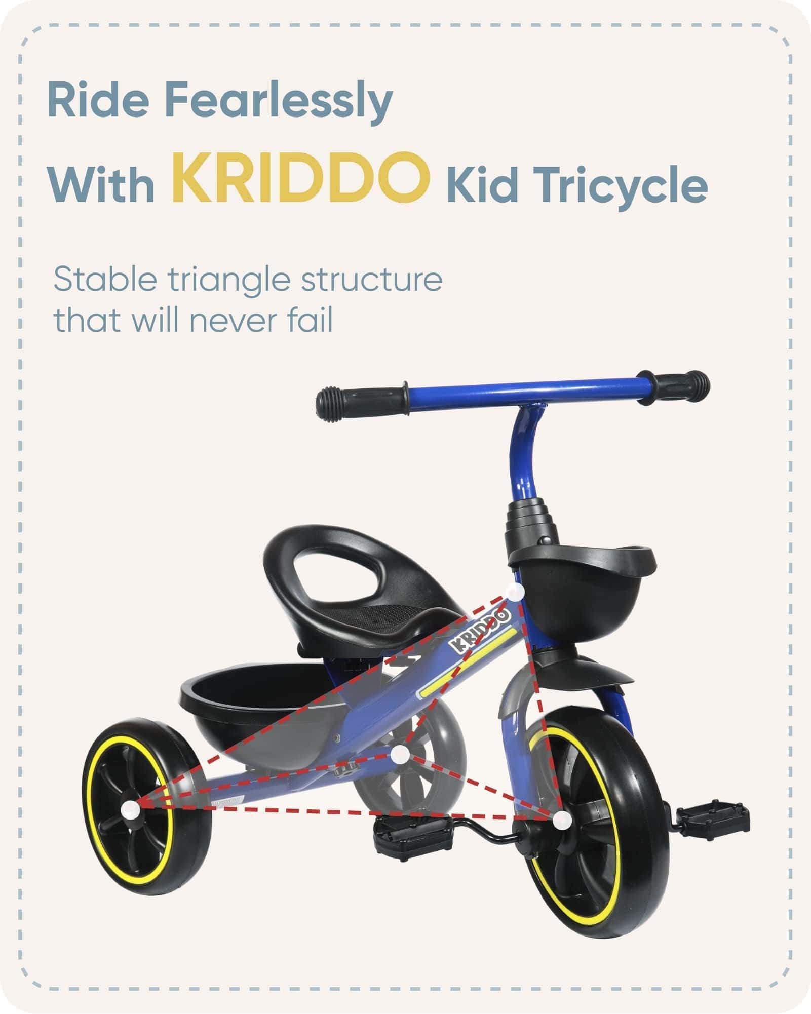 Triciclo para niños KRIDDO de 24 meses a 4 -Azul - Imagen 7
