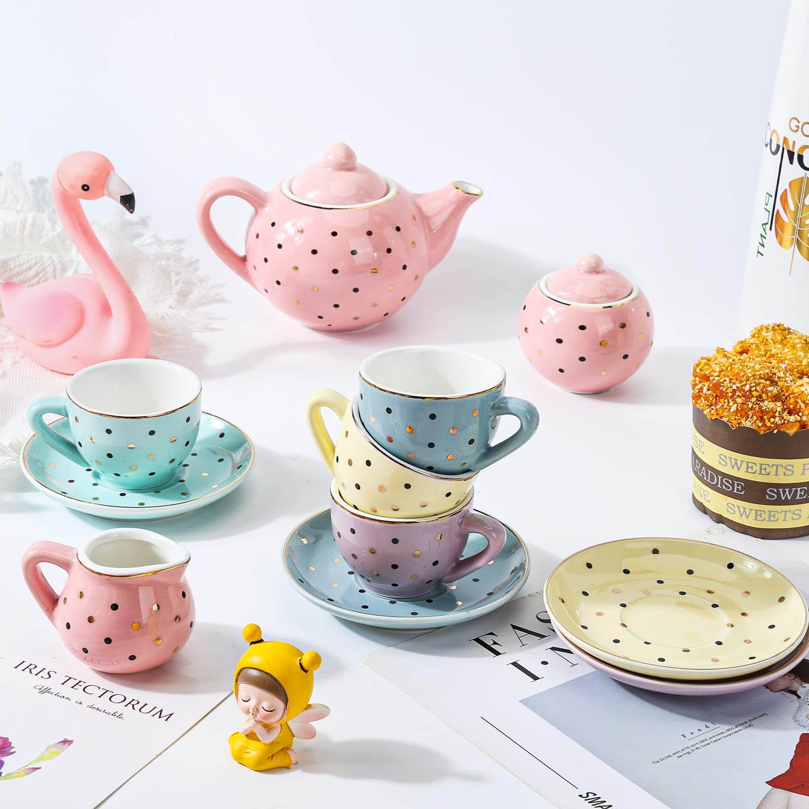 Set de Té para Niñas Porcelana - Juego de Té para Niñas con - Imagen 4