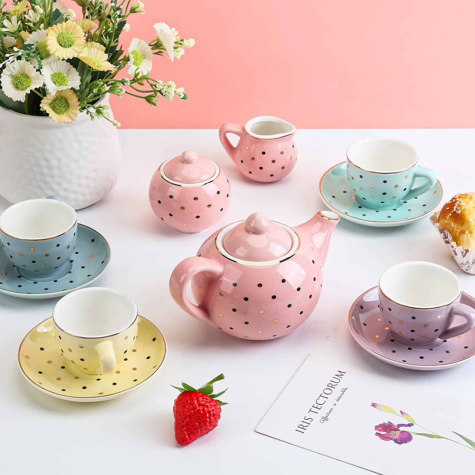 Set de Té para Niñas Porcelana - Juego de Té para Niñas con - Imagen 8