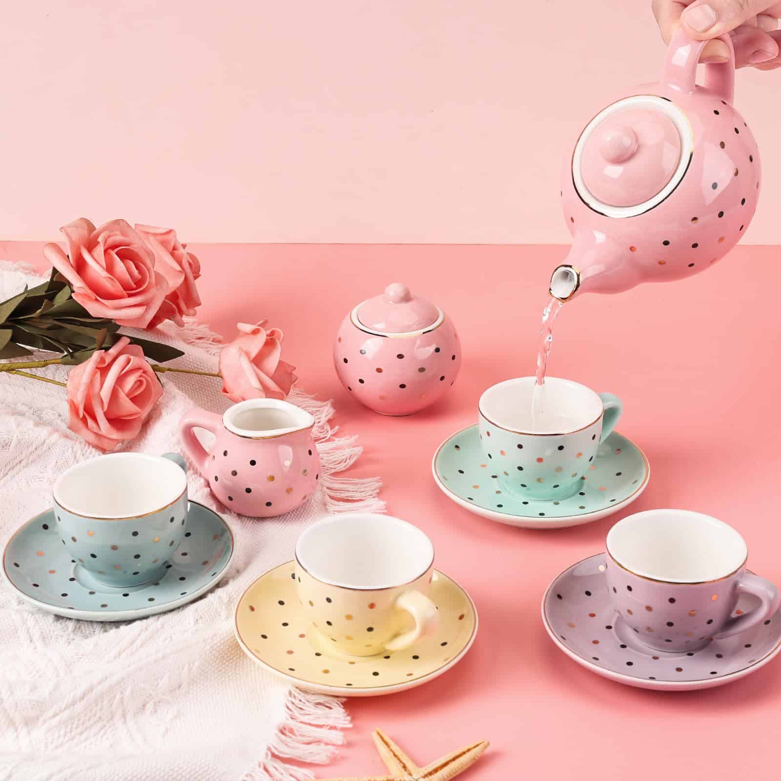 Set de Té para Niñas Porcelana - Juego de Té para Niñas con - Imagen 3