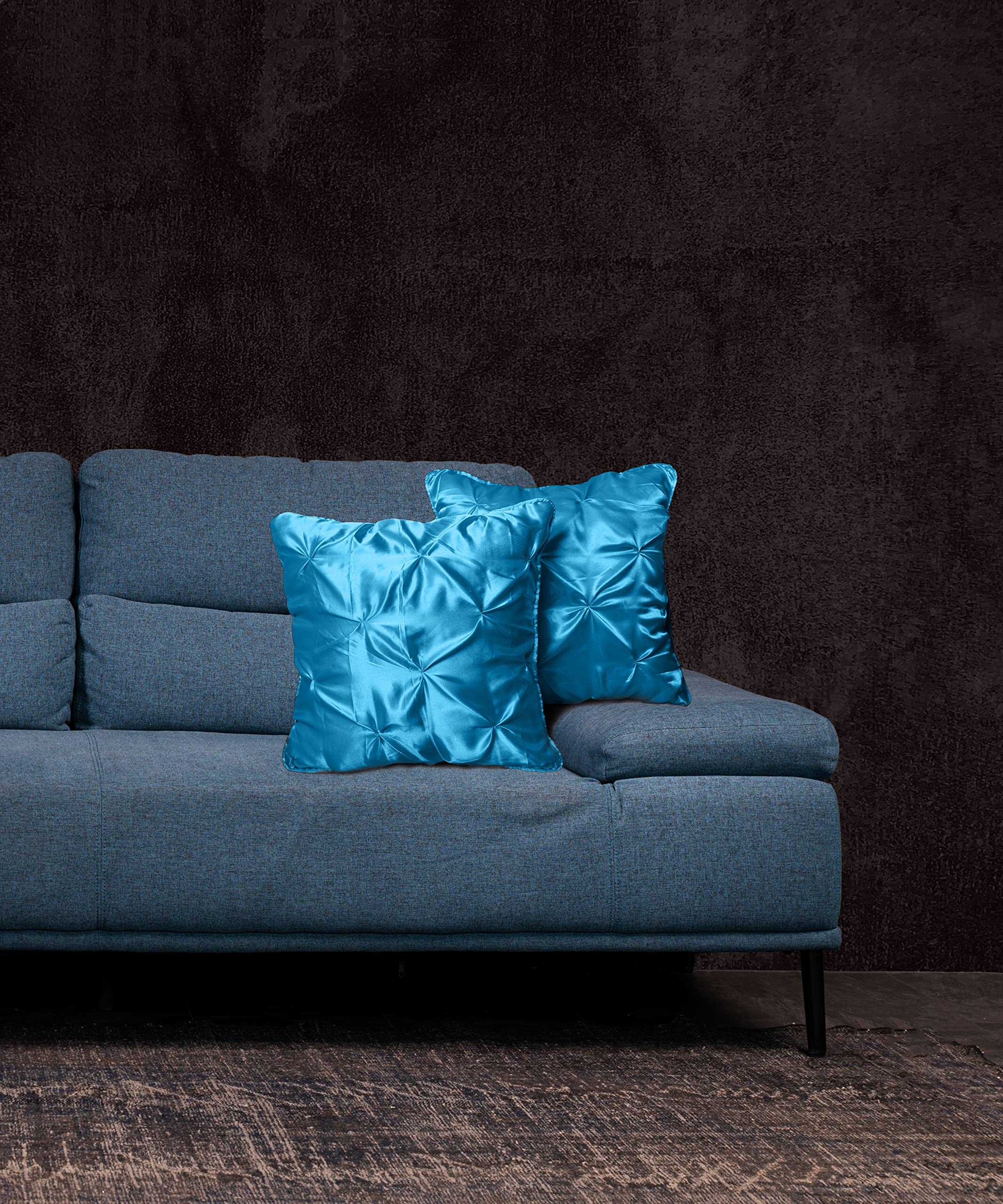 Juego de 2 Fundas de Cojín con Diseño de -Azul Turquesa