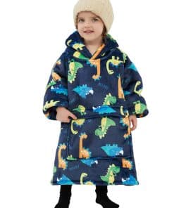 Manta con capucha de dinosaurio KFUBUO para niños y niñas