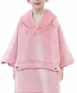 Manta con capucha para niños KFUBUO -Rosa
