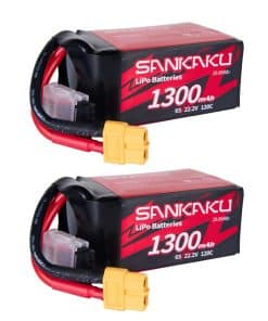 SANKAKU 2PCS Batería Lipo 1300mAh 6S 120C 22.2V Pack Blando