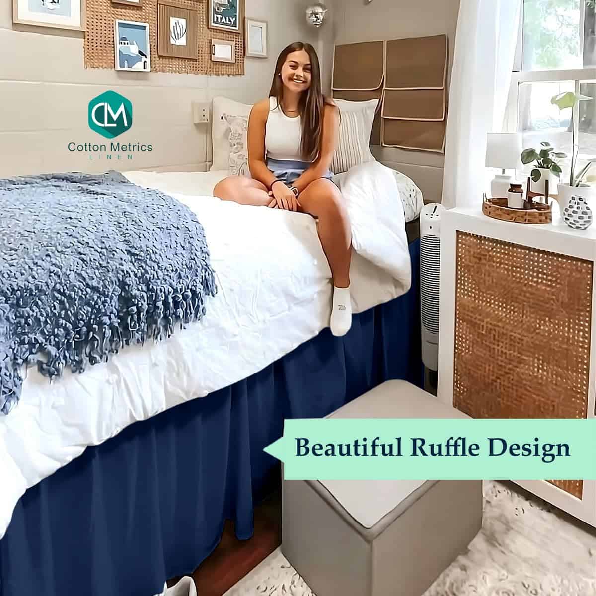 Faldón de Cama para Habitación Universitaria Twin XL - - Imagen 5