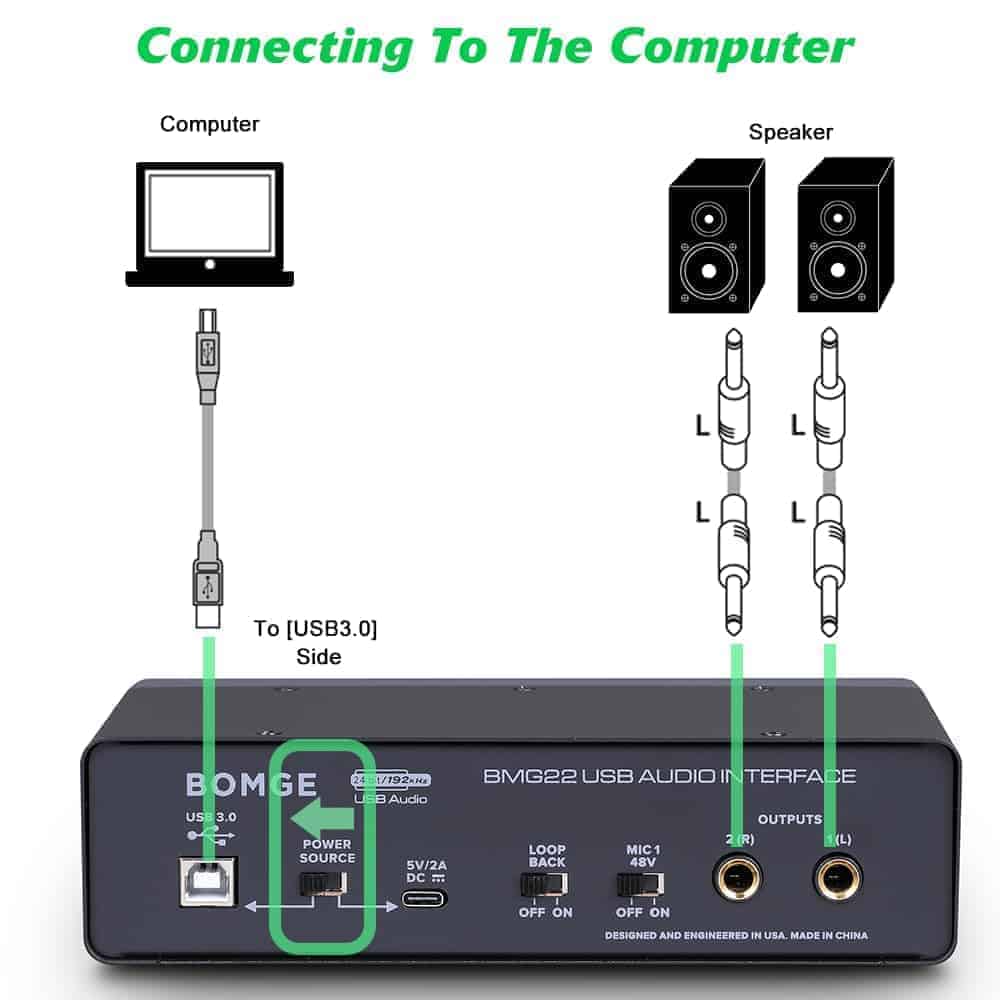 Interfaz de Audio USB BOMGE (24 bit/192 kHz) con XLR, - Imagen 8