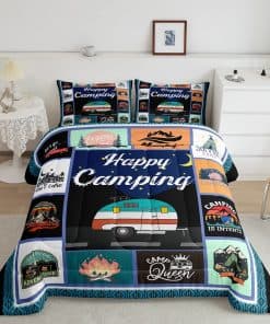 Juego de edredón Camper Happy Camping para cama Queen,