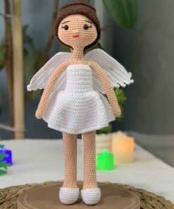 Muñeca de Ganchillo de Fibra Natural, Bonita y Tierna